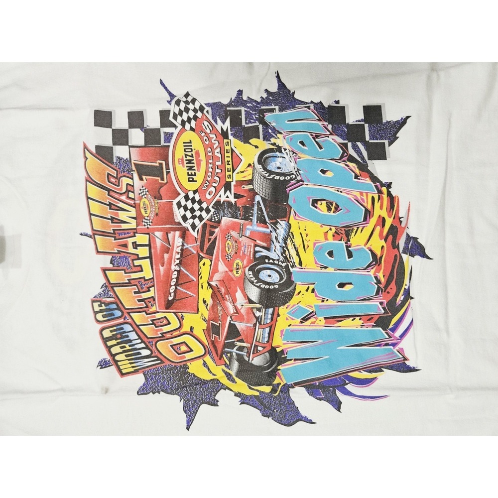 Vintage World Of Outlaws Wide Open T-shirt Hanes Brand Size Large - Picture 2 of 4